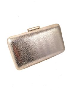 CLUTCH PLATEADO, CON EFECTO CUARTEADO Y BRILLO