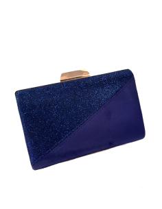 CLUTCH AZULON, TEXTIL ANTELINA Y BRILLO