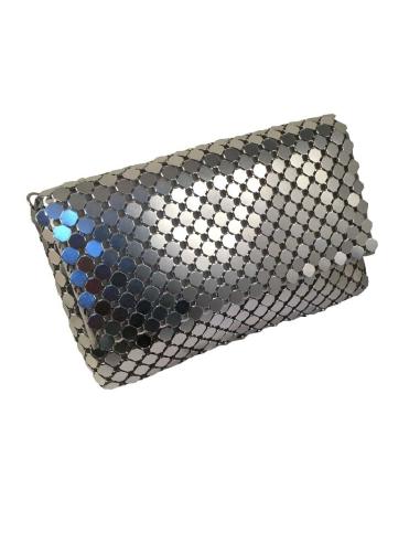 BOLSOS DE FIESTA PLATA, METAL PLATEADO
