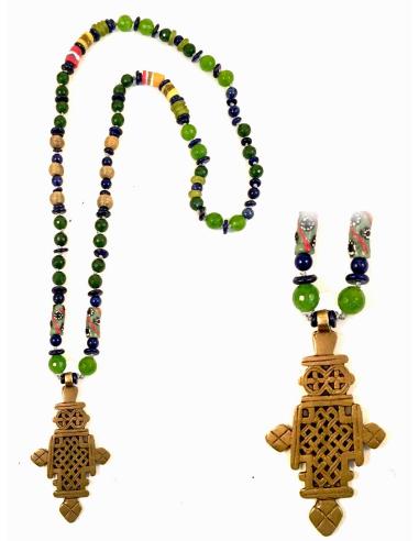 COLLARES PIEDRAS ETNICOS  CCON CRUCES TUAREG