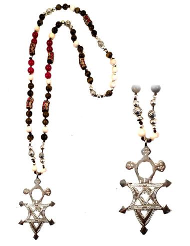 COLLARES PIEDRAS, COLLARES  ETNICOS  CON CRUCES TUAREG