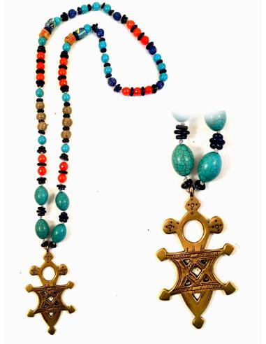 COLLARES PIEDRAS, COLLARES  ETNICOS  CON CRUCES TUAREG