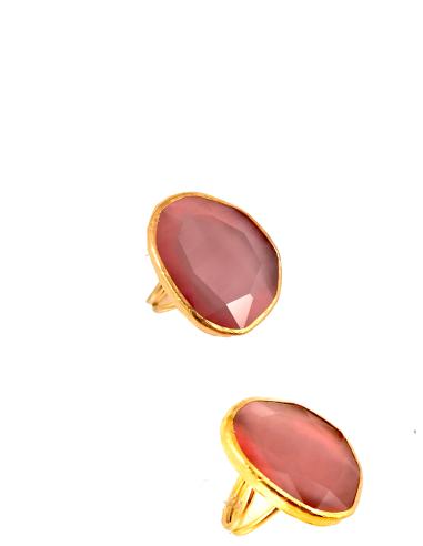 ANILLOS ROSAS DE PIEDRA NATURAL