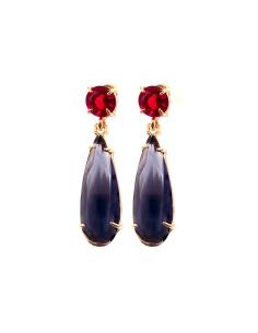 LARGOS PENDIENTES DE VESTIR ROJO CEREZA Y AZUL