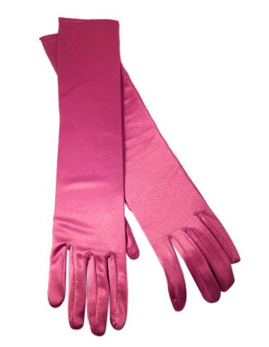 GUANTES LARGOS DE NOCHE ROSA-FUCSIAS