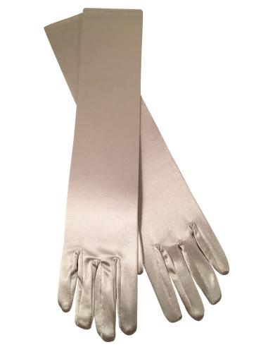 GUANTES LARGOS DE NOCHE PLATEADOS