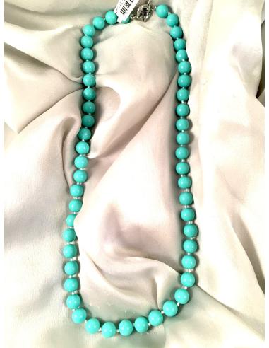 COLLARES PIEDRAS CORTO AZUL TURQUESA