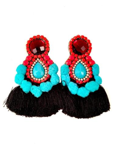 PENDIENTES DE MODA CON FLECOS Y COLORES TENDENCIA