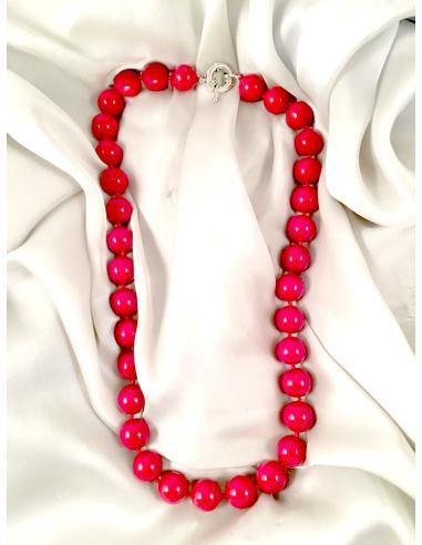 COLLARES PIEDRAS CORTO ROJO CORAL 1 cm