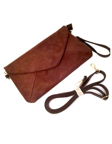 BOLSOS ONLINE MARRON TIPO SOBRE Y BANDOLERA