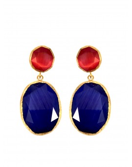 PENDIENTES ORIGINALES DE PIEDRA NATURAL COLOR AZULON