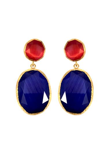 PENDIENTES ORIGINALES DE PIEDRA NATURAL COLOR AZULON