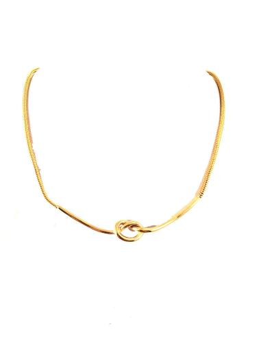 BISUTERIA FINA COLGANTES ORIGINALES CON DISEÑO DE NUDO RIGIDO, ACERO DORADO ANARTXY