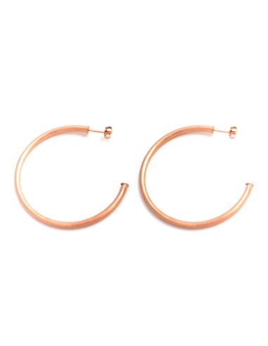PENDIENTES DE ARO CHAPADOS EN ORO ROSA MATE 5 CM