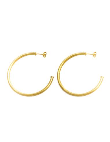 PENDIENTES DE ARO CHAPADOS EN ORO MATE 5 CM