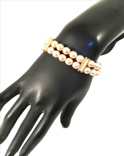 PULSERAS DORADAS CON DOBLE HILERA DE...