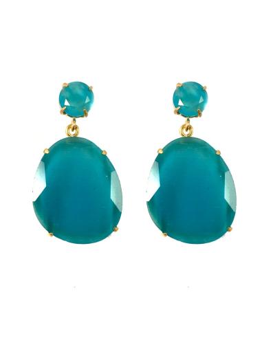PENDIENTES DE PIEDRA COLOR AZUL CIELO