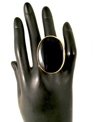 ANILLOS GRANDES DE PIEDRA NATURAL NEGROS