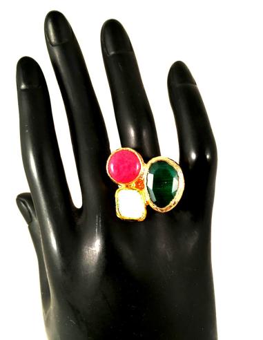ANILLOS PIEDRAS COMBINADOS CON PERLA
