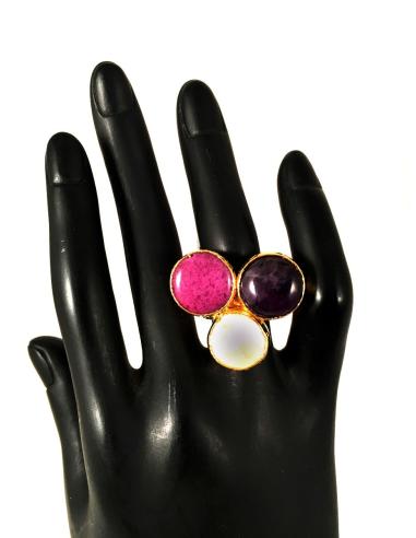 ANILLOS PIEDRAS COMBINADOS CON PERLA Y TONOS AMATISTAS