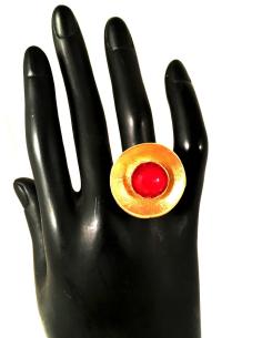 ANILLOS PIEDRAS EN ROJO, ORIGINAL FORMA DE PLATILLO
