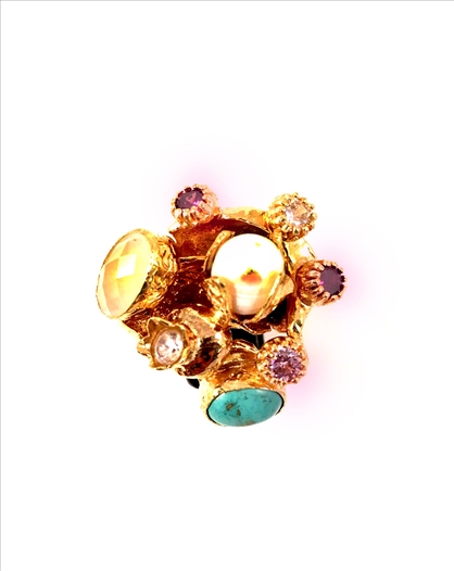 ANILLOS PIEDRAS ROSAS DE BISUTERIA...