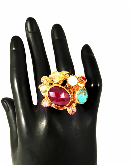 ANILLOS DE BISUTERIA CON TURQUESA Y...