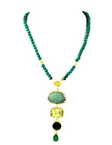 COLLARES DE BISUTERIA CON BONITO COLGANTE DE PIEDRAS EN VERDE