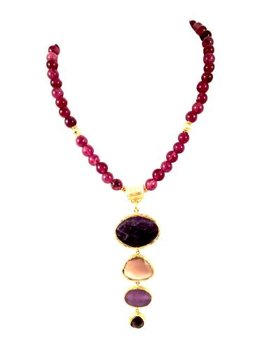 COLLARES DE BISUTERIA CON BONITO COLGANTE DE PIEDRAS AMATISTA