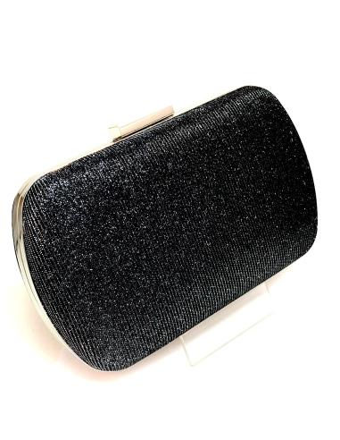 BOLSOS DE FIESTA PLATEADOS FORMA OVALADA EN TEXTIL GRIS ANTRACITA