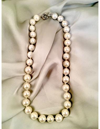 GARGANTILLA DE PERLA DE BISUTERIA COLLAR CORTO, MONTADO CON NUDO