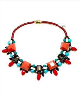 COLLARES GRANDES DE FIESTA EN CORAL Y SWAROSKI 2