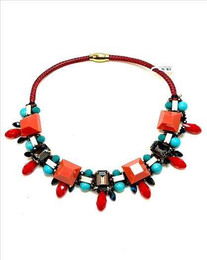 COLLARES GRANDES DE FIESTA EN CORAL Y...