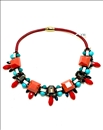 COLLARES GRANDES DE FIESTA EN CORAL Y SWAROSKI