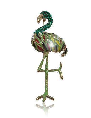 BROCHES DE BISUTERIA ORIGINALES DE FLAMENCOS VERDES