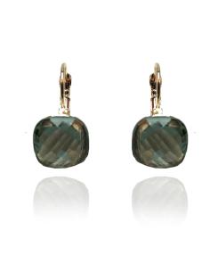 Imagen del producto PENDIENTES DE BISUTERIA DORADA CON CRISTAL GRIS