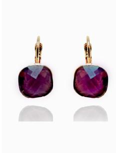 producto PENDIENTES DE BISUTERIA DORADA CON CRISTAL MORADO