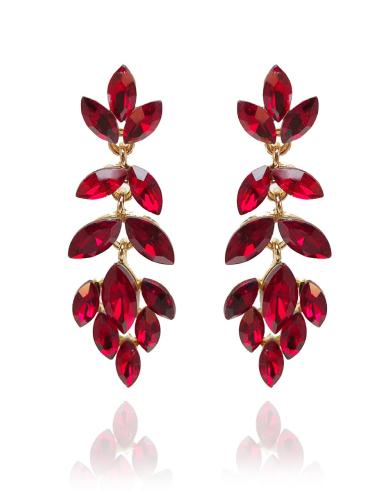 PENDIENTES PARA MUJER EN ROJO OSCURO CON FORMA DE RACIMO