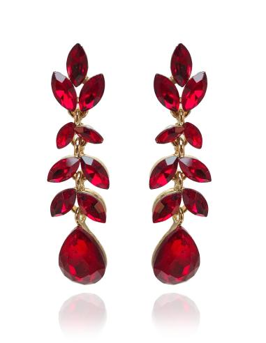 PENDIENTES PARA MUJER ROJOS FORMANDO UNA PEQUEÑA CASCADA