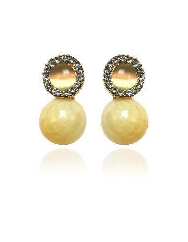 BONITOS PENDIENTES DE BISUTERIA EN TONO CREMA