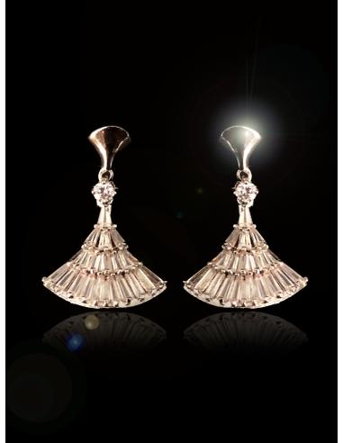 PENDIENTES PARA NOVIA CON FINO ABANICO DE BAGUETTE