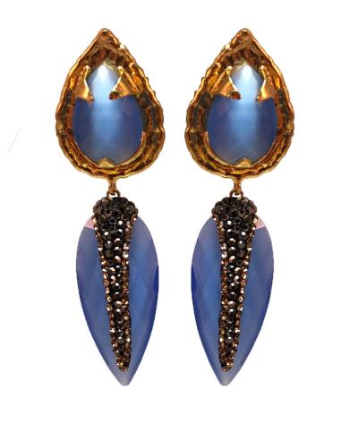 PENDIENTES LARGOS PARA BODAS EN AZUL, CON LOS QUE LUCIRAS SOFISITICADA Y GUAPA