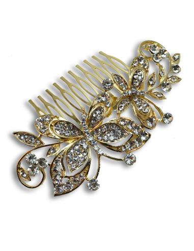 PRECIOSAS PEINETAS PARA CEREMONIA EN DORADO Y CRISTAL