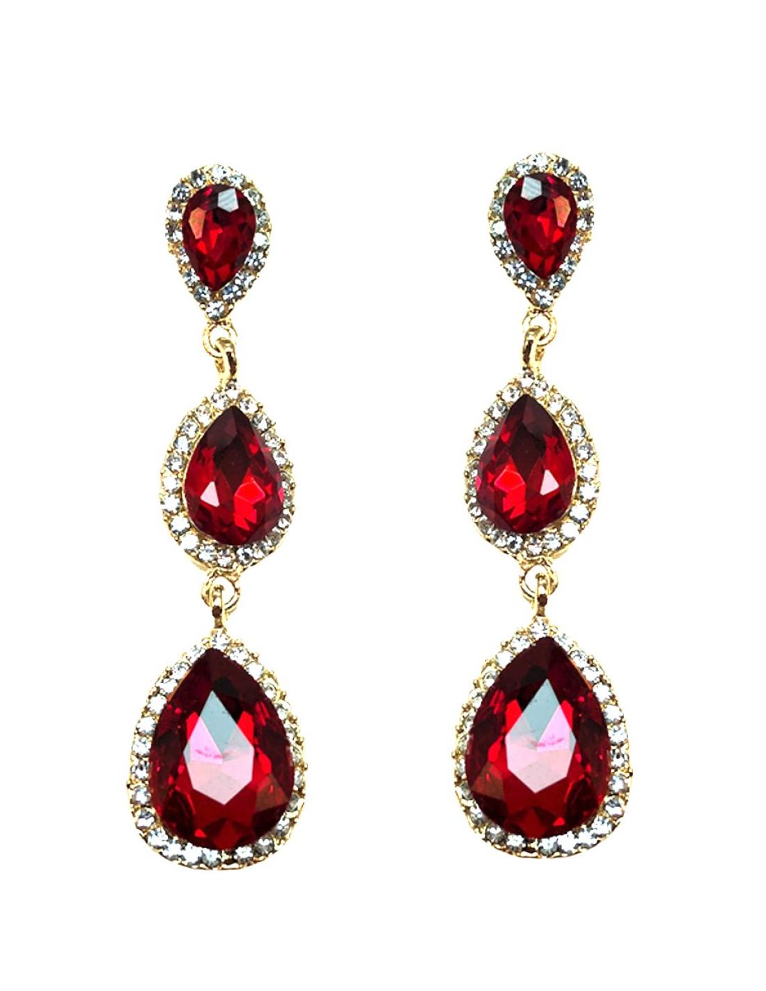 pendientes largos rojos para mujer ideales para fiestas a buen precio