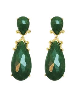 PENDIENTES LARGOS PARA BODAS EN VERDE BOTELLA