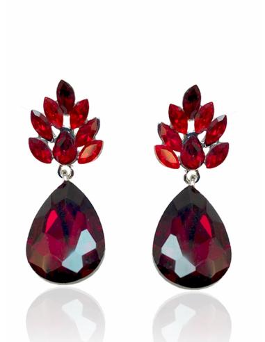 PENDIENTES DE BISUTERIA ROJOS PARA BODAS, ESPECIAL COMPLEMENTOS PARA INVITADAS