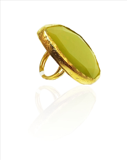 ANILLOS AMARILLOS GRANDES DE PIEDRA...