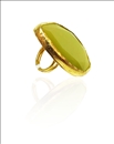 ANILLOS AMARILLOS GRANDES DE PIEDRA NATURAL 