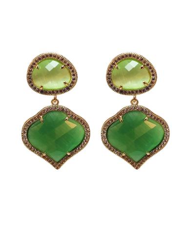 PENDIENTES PARA BODAS VERDES DE BISUTERIA FINA