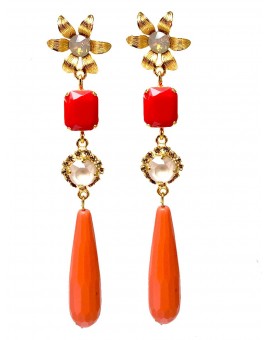 PENDIENTES DE CORAL LARGOS Y ELEGANTES